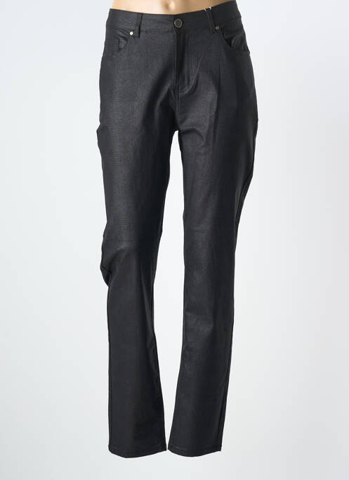 Pantalon slim tissage enduit taille normale noir GEVANA femme