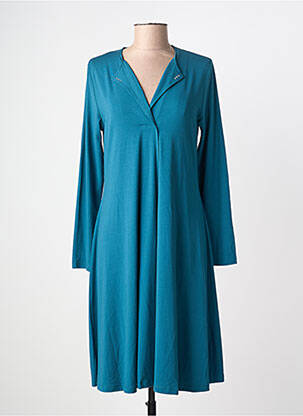 Robe mi-longue manches longues manches longues bleu MALOKA femme