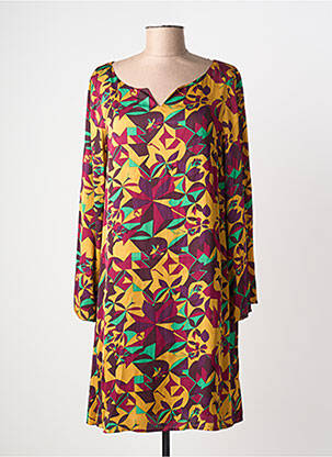 Robe mi-longue coupe fluide manches longues violet LA FIANCÉE femme
