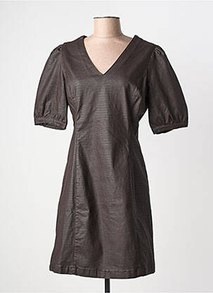Robe mi-longue manches courtes manches courtes marron CREAM femme