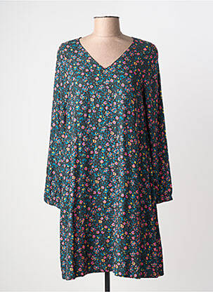 Robe mi-longue imprimé fantaisie manches longues bleu LA FIANCÉE femme