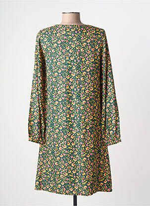 Robe mi-longue imprimé fleurs manches longues vert LA FIANCÉE femme