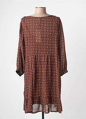 Robe courte manches 3/4 manches 3/4 marron CREAM femme