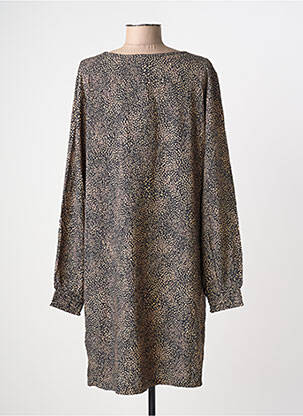 Robe mi-longue imprimé fantaisie manches longues noir CREAM femme