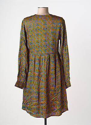 Robe courte coupe évasée manches longues jaune LA FIANCÉE femme