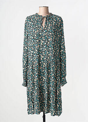 Robe mi-longue coupe fluide manches longues noir OUI femme
