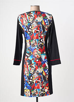 Robe courte manches 3/4 manches 3/4 noir MALOKA femme