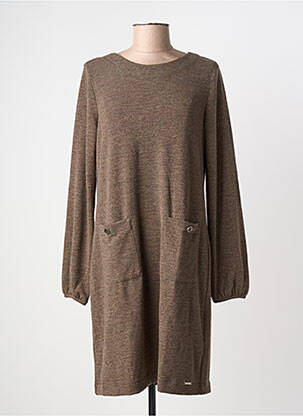 Robe pull col rond manches longues gris MALOKA femme