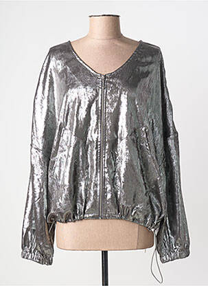 Veste casual col rond argent CREAM femme