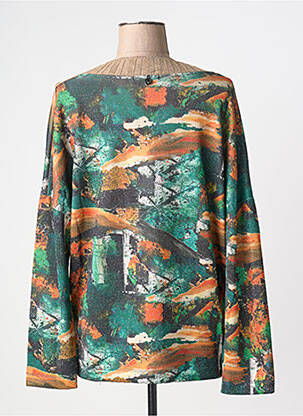 Pull col v manches longues vert MALOKA femme