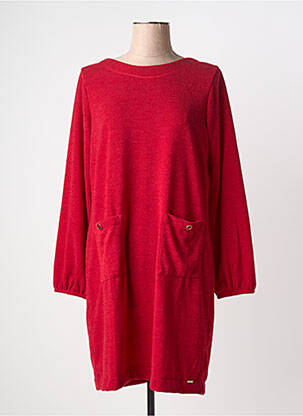 Robe courte manches longues manches longues rouge MALOKA femme