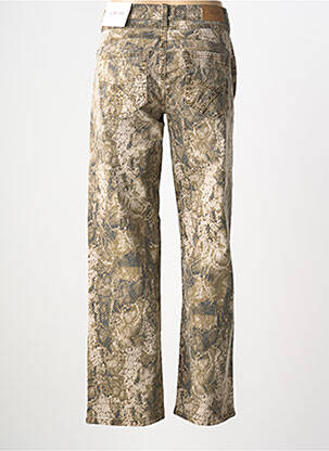 Pantalon droit fermeture zippée sous rabat boutonné marron CREAM femme