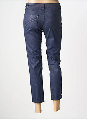 Pantalon 7/8 fermeture zippée sous rabat boutonné bleu FLEUR DE SEL femme