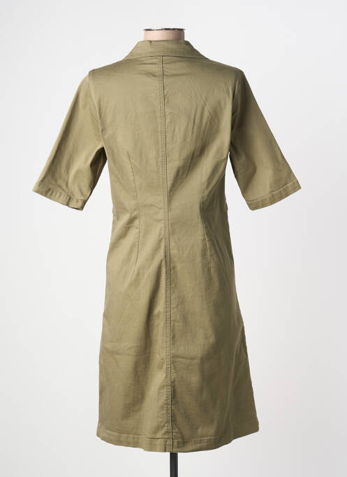 Robe mi-longue manches courtes manches courtes vert CREAM femme