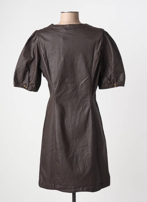 Robe mi-longue manches courtes manches courtes marron CREAM femme