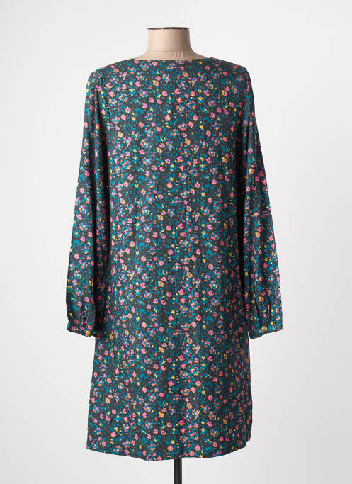Robe mi-longue imprimé fantaisie manches longues bleu LA FIANCÉE femme