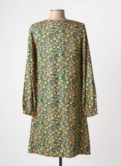 Robe mi-longue imprimé fleurs manches longues vert LA FIANCÉE femme