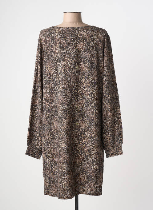 Robe mi-longue imprimé fantaisie manches longues noir CREAM femme