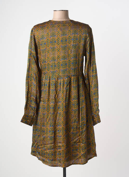 Robe courte coupe évasée manches longues jaune LA FIANCÉE femme