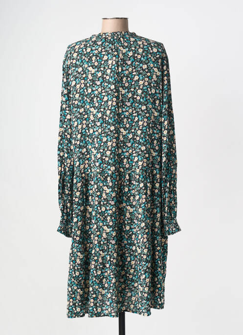 Robe mi-longue coupe fluide manches longues noir OUI femme
