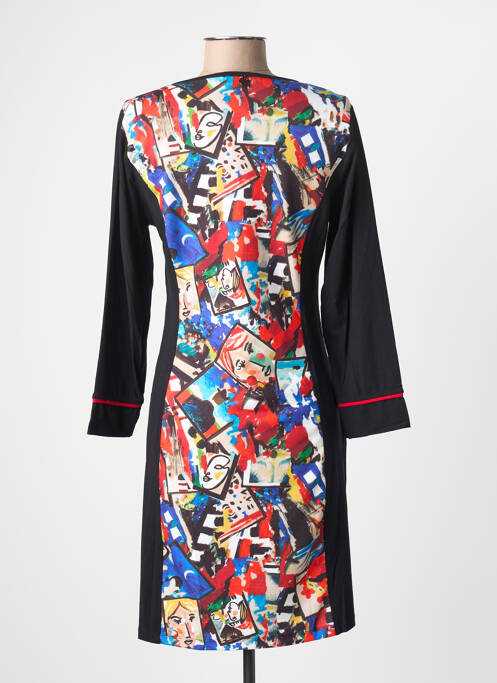 Robe courte manches 3/4 manches 3/4 noir MALOKA femme