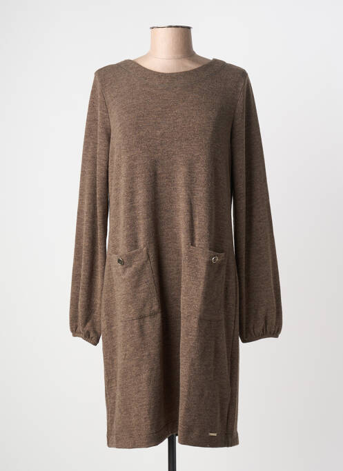 Robe pull col rond manches longues gris MALOKA femme