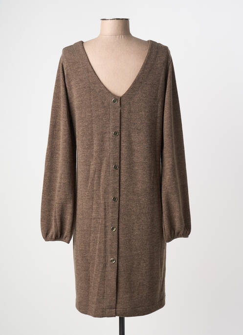 Robe pull col rond manches longues gris MALOKA femme
