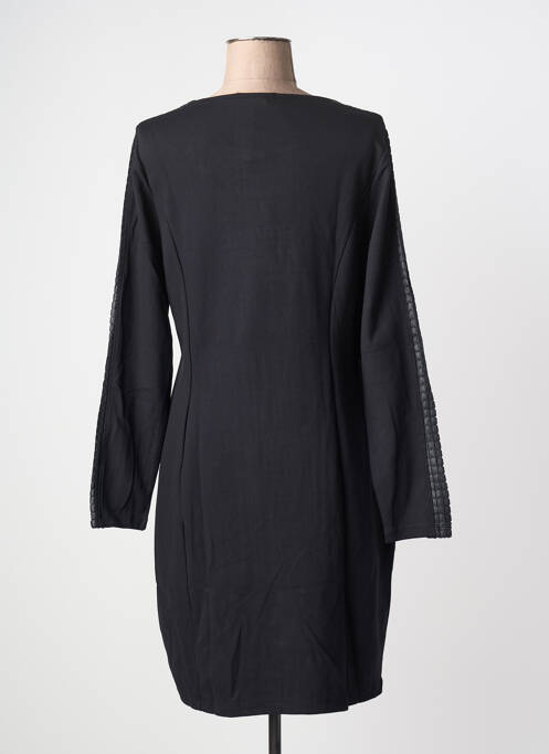 Robe mi-longue manches longues manches longues noir MALOKA femme
