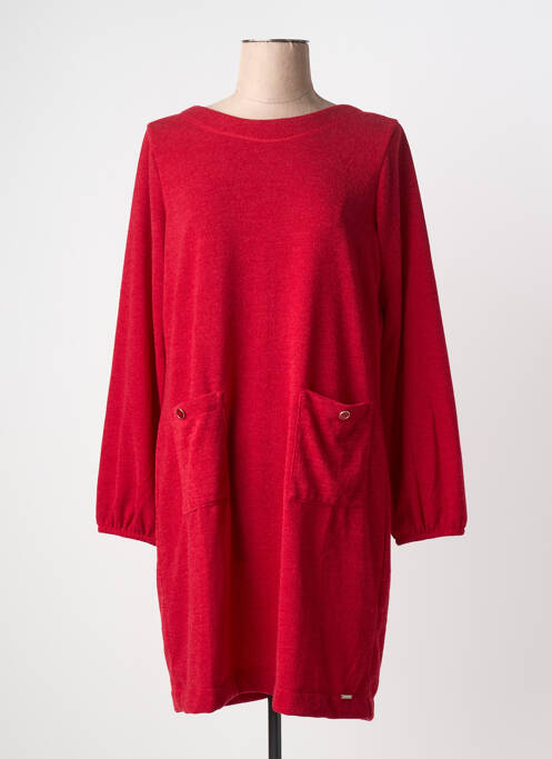 Robe courte manches longues manches longues rouge MALOKA femme