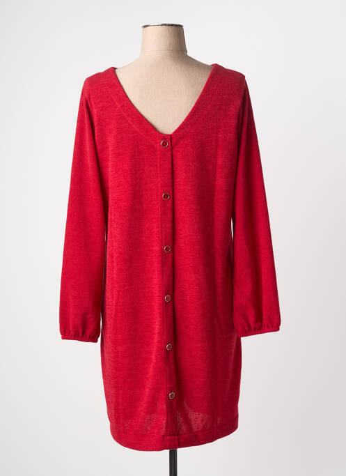 Robe courte manches longues manches longues rouge MALOKA femme