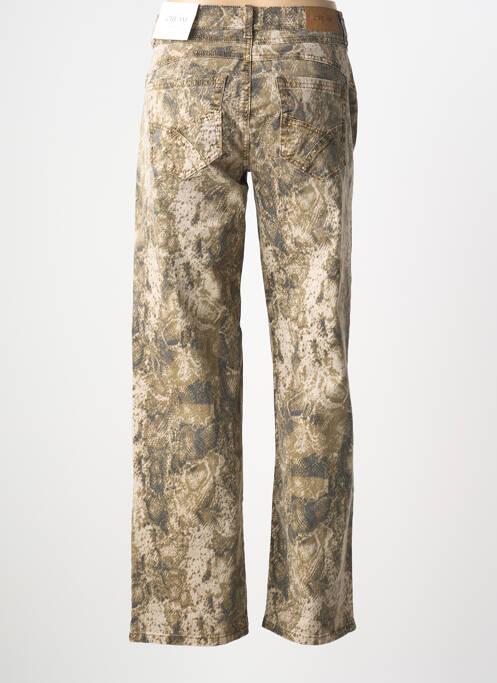 Pantalon droit fermeture zippée sous rabat boutonné marron CREAM femme