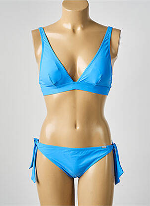 Maillot de bain 2 pièces stretch haut soutien-gorge moulé bleu BANANA MOON femme