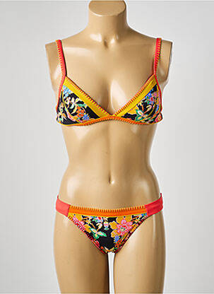 Maillot de bain 2 pièces stretch haut soutien-gorge moulé orange BANANA MOON femme
