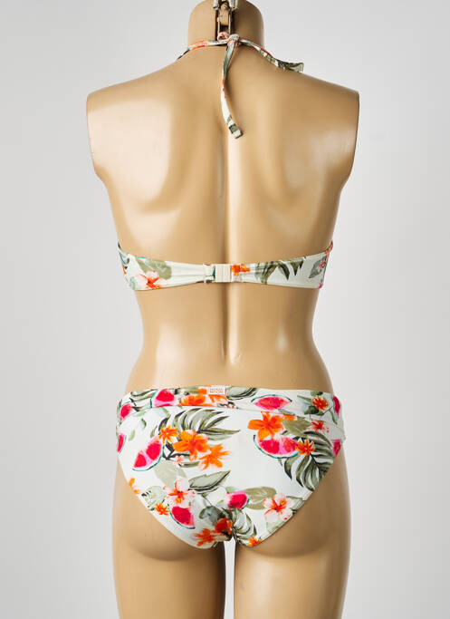 Maillot de bain 2 pièces stretch haut bandeau blanc LPB femme