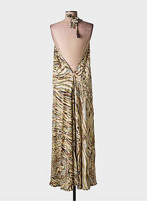 Robe longue imprimé fantaisie sans manche vert LARAETHNICS femme