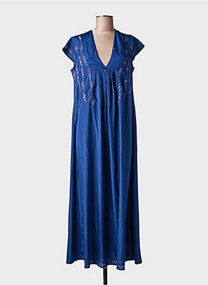 Robe longue manches courtes manches courtes bleu PINK PLANET femme