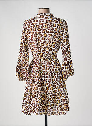 Robe mi-longue manches longues manches longues marron LARAETHNICS femme