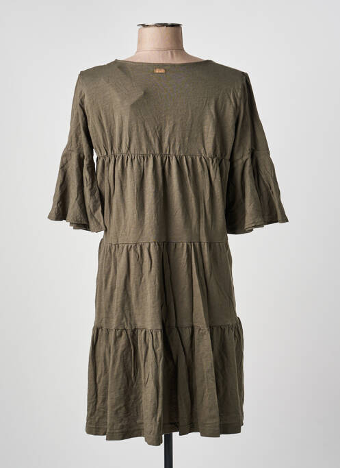 Robe courte manches courtes manches courtes vert BANANA MOON femme