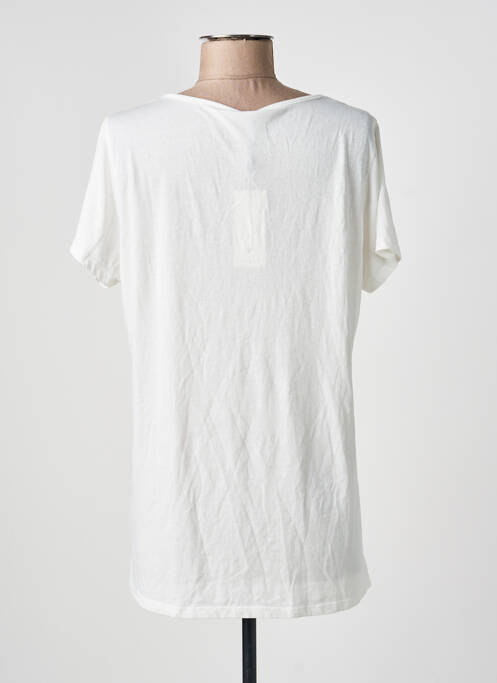 T-shirt sérigraphie floquée manches courtes blanc SUN VALLEY femme