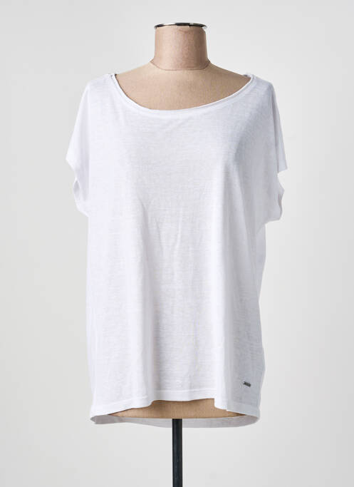 T-shirt coupe droite manches courtes blanc SUN VALLEY femme