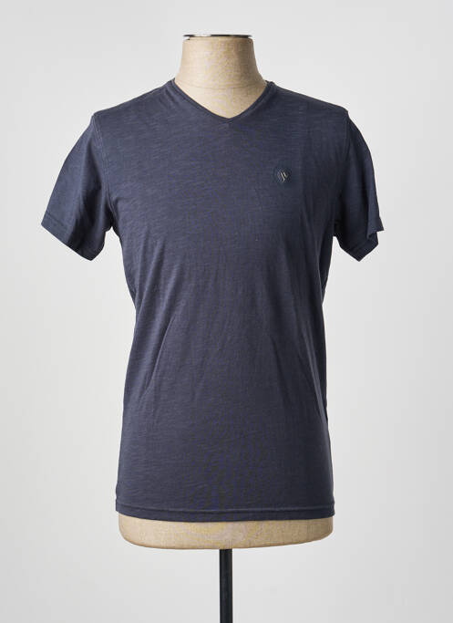 T-shirt coupe cintrée manches courtes bleu SUN VALLEY homme