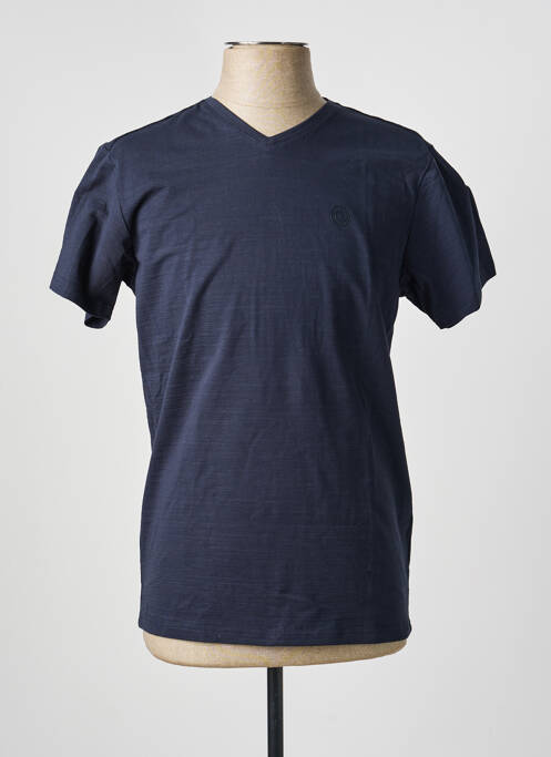 T-shirt coupe cintrée manches courtes bleu SUN VALLEY homme