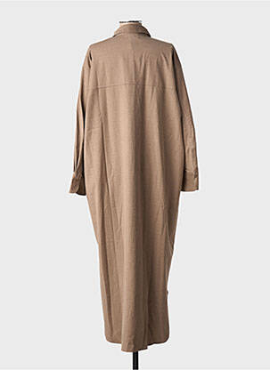 Robe longue manches longues manches longues marron FRAU femme