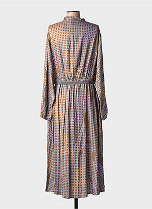 Robe longue manches longues manches longues marron NIU femme