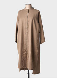 Robe mi-longue manches longues manches longues marron FRAU femme