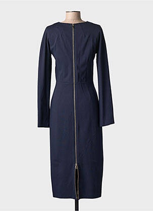 Robe mi-longue manches longues manches longues bleu SEMICOUTURE femme