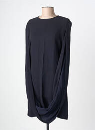 Robe courte fermeture zippée au dos manches longues noir SEMICOUTURE femme