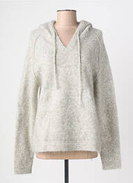 Sweat-shirt à capuche col v manches longues gris ATTIC AND BARN femme