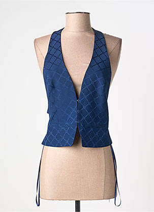 Top imprimé fantaisie sans manche bleu ELISABETTA FRANCHI femme