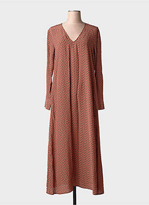 Robe longue manches longues manches longues marron ATTIC AND BARN femme